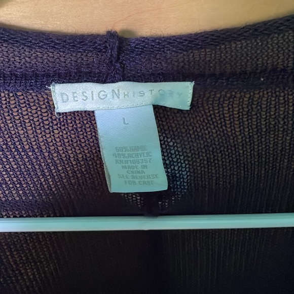 DESIGN HISTORY Long Purple Open Cardigan - Picture 3 of 4